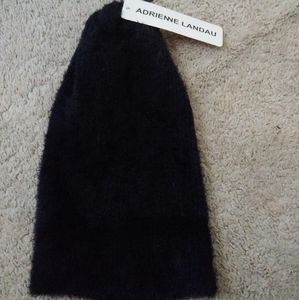 Adrienne Landau Black Eyelash Beanie